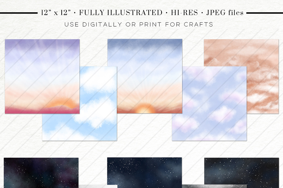 Sky & Galaxy Texture Paper Set, a Pattern Graphic by TWG Designs (Photo 2 of 3)
