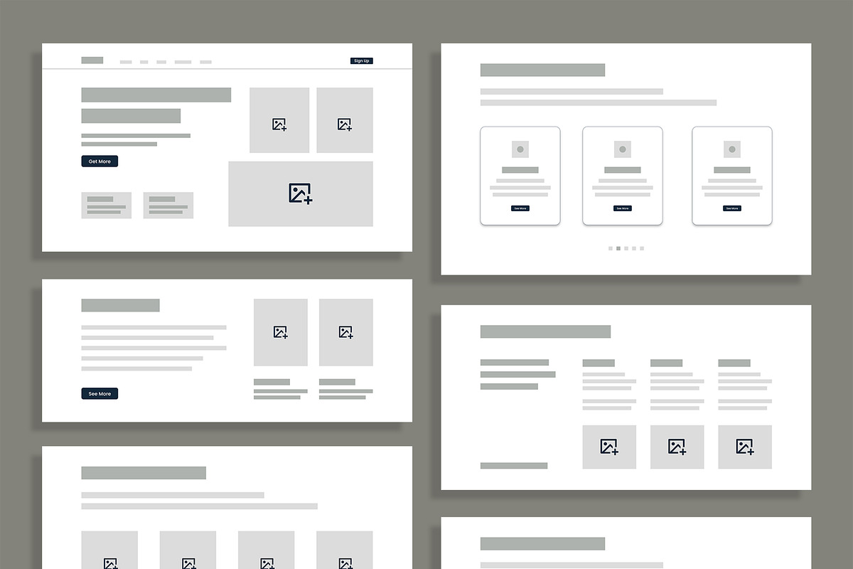 Modern Website Wireframe UI Layout | Creative Market