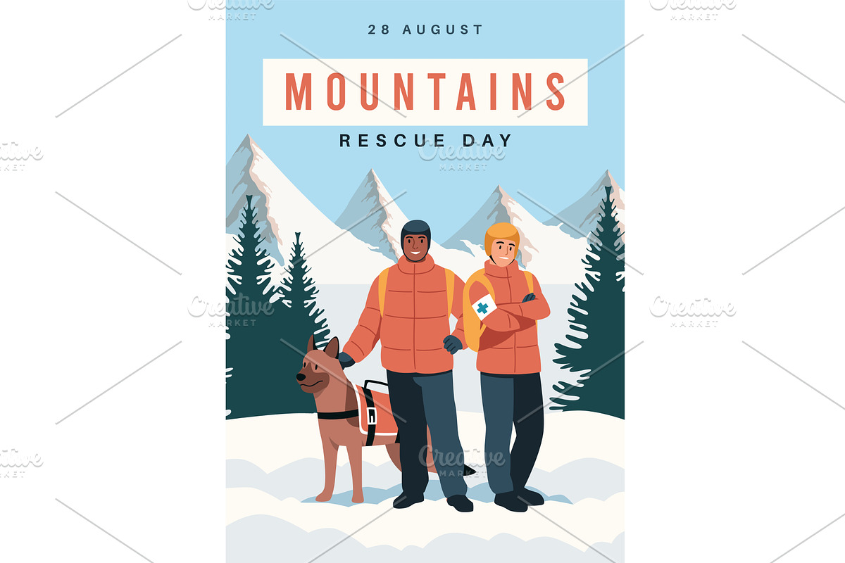 Mountain rescue day. Professional, an Animal Illustration by YummyBuum
