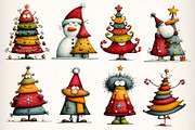 Whimsical Christmas Tree Clipart PNG, an Illustration by Dream Creation (Thumbnail 3 of 7)