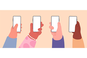 Hands with empty phones. Smartphone, a Background Graphic by Valerie Bodnar