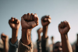 United fists in protest, a Photo by Beautiful things