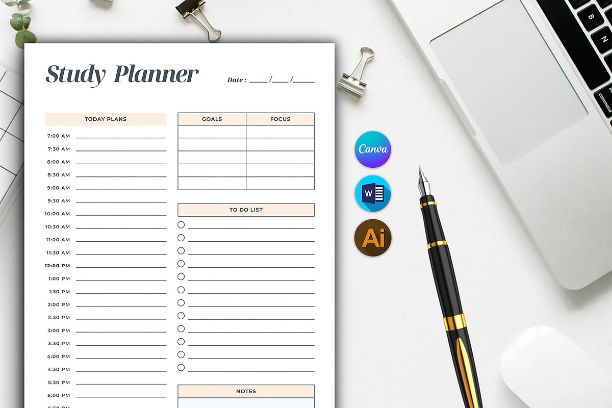 Study Planner, a Stationery Template by DesignDevisers