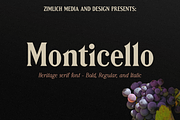 Monticello - Heritage Serif Typeface, a Serif Font by ZimlichMediaDesign (Thumbnail 1 of 10)