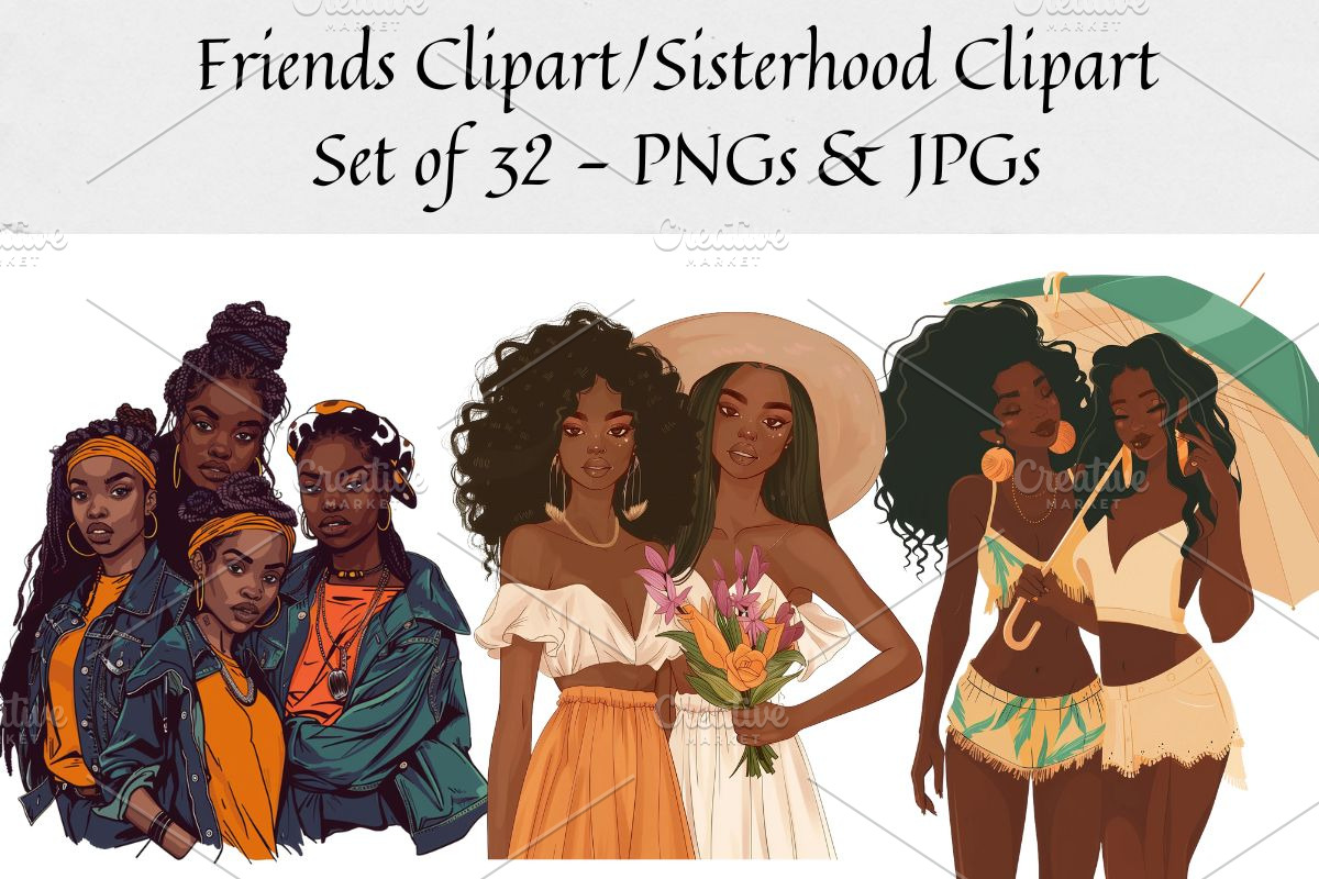 Sisterhood Clipart, an Illustration by CraftCrateShop (Photo 1 of 7)