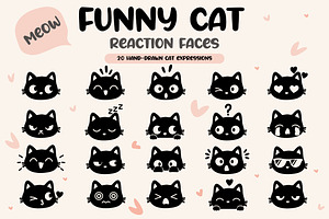 Funny Cat Reaction Faces, an Animal Illustration by OREHOVKA