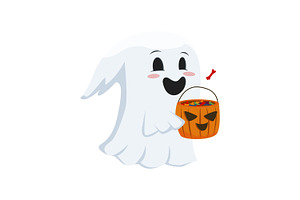 Cute Halloween Ghost Character