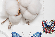 40 PNG Patriotic Butterfly Clipart, a Decorative Illustration by Pati Charm Studio (Thumbnail 8 of 8)