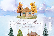 Hand Painted Nostalgic Autumn Set, a Decorative Illustration by ArtCreationsDesign (Thumbnail 10 of 17)