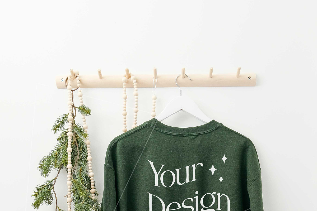 Forest Gildan 18000 Xmas Mockups x3, a Shirt Mockup by Uncommon Mockups (Photo 4 of 7)