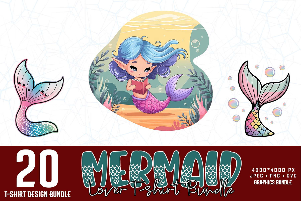Mermaid Lover Illustration Bundle, an Object Illustration by Sofia's Fashion (Photo 1 of 3)