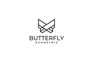 Butterfly Geometric Logo Template