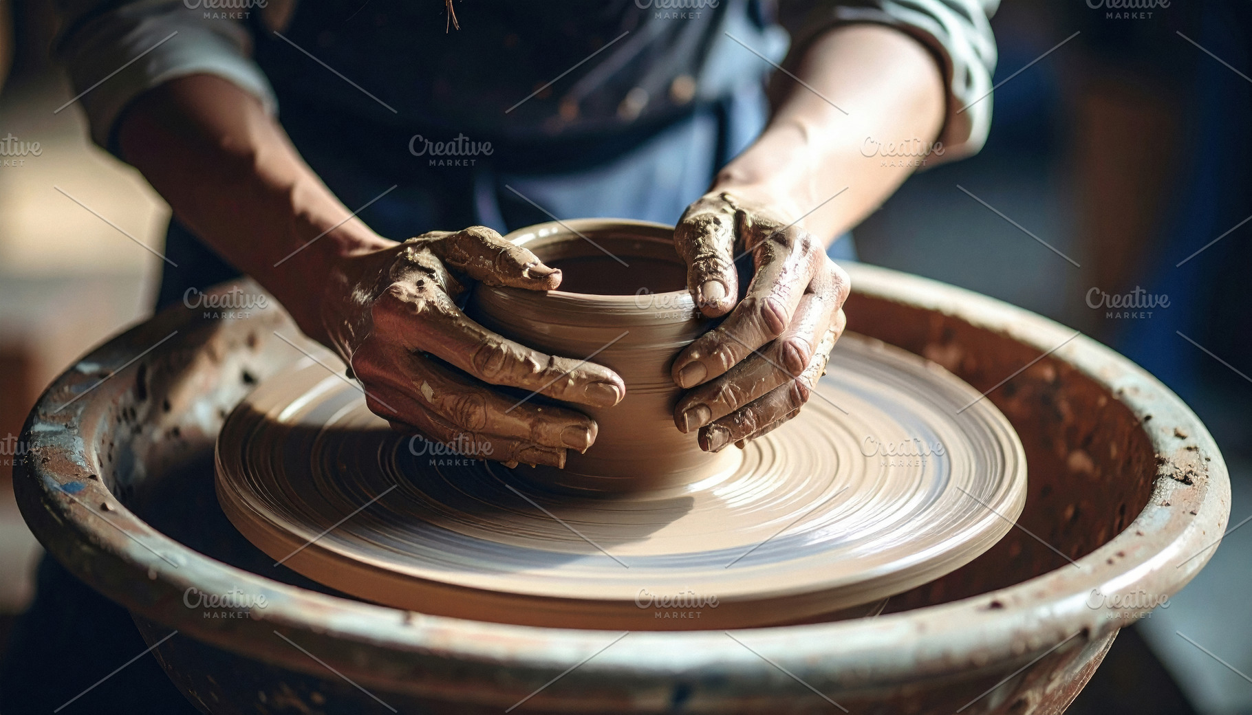 Hands Shaping Clay on Pottery Wheel, an Arts & Entertainment Photo by Davizro's Market