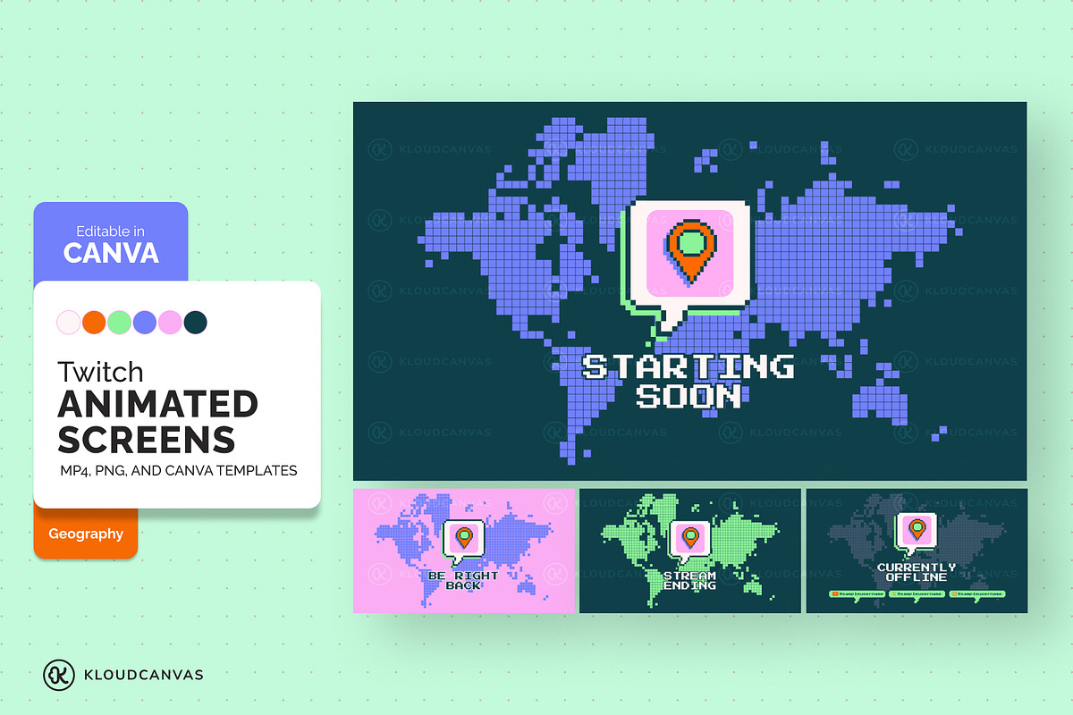 Animated Twitch Screen - Geo Neon, a Social Media Template by KloudCanvas (Photo 1 of 5)