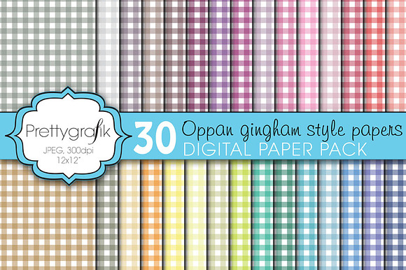 gingham digital paper, commercial preview 2