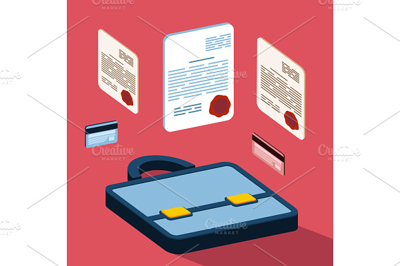 Business 3D Documents Concept