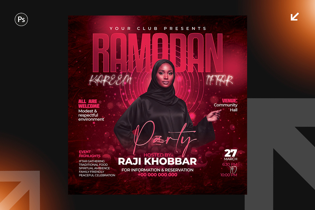 06 Ramadan Kareem Party Flyer Bundle, a Flyer Template by Shajib Shikder (Photo 4 of 7)