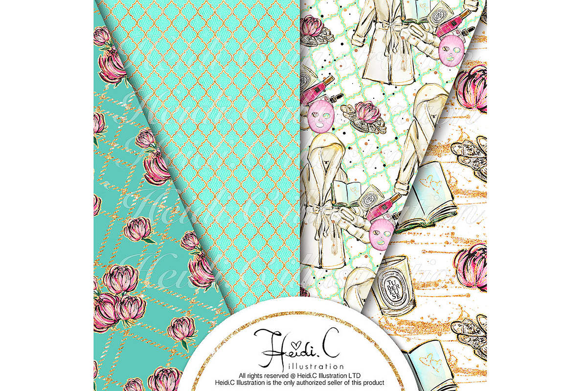 Spa Time Paper Pack, a Pattern Graphic by HeidiCIllustration (Photo 2 of 5)