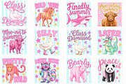 Preppy Stripe Funny Animal Bundle, a Seasonal Illustration by OK Design (Thumbnail 3 of 6)