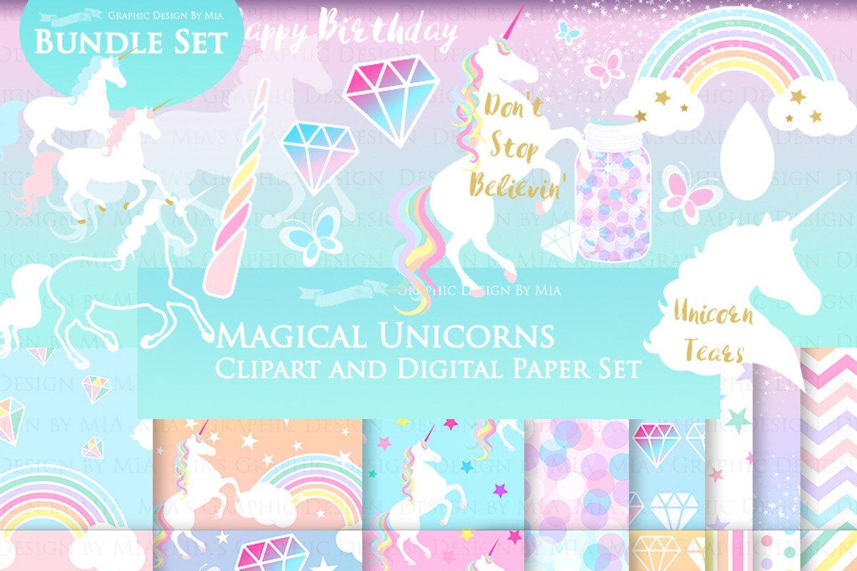 Magical Unicorns, Einhorn, White, an Illustration by Mia's Graphic Design (Photo 1 of 9)