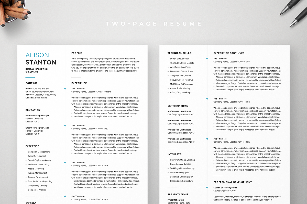 Resume Template Alison, a Resume Template by Olympia Resume (Photo 2 of 5)