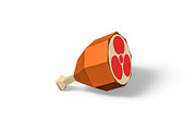 Chicken leg piece - 3d papercraft, a Print Template by PAPER amaze (Thumbnail 2 of 4)