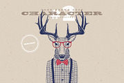 Hipster Deer Characters, a Work Illustration by blauananas (Thumbnail 4 of 8)