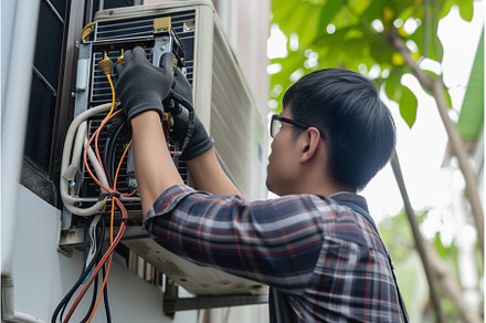 Skilled Technician Installing Heat, a Technology Photo by Lermont51