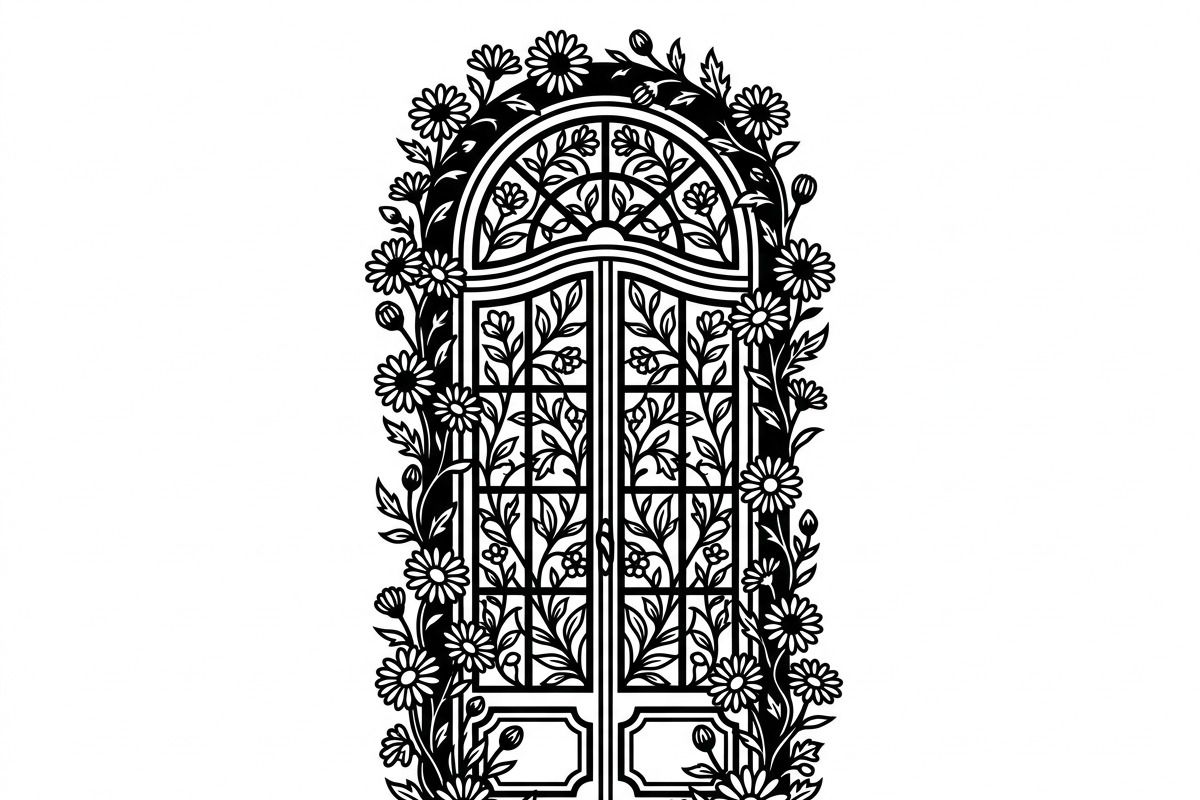 50 Floral French Window Ornament, a Decorative Illustration by Amazin_art (Photo 13 of 29)