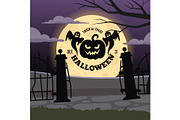 Halloween pumpkin and ghosts trick, an Object Illustration by Onyx (Thumbnail 1 of 3)