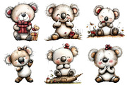 Koala Bears with Emotions Clipart, an Illustration by Daily.Designs (Thumbnail 3 of 5)