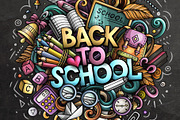 Back To School doodles title, a Decorative Illustration by BALABOLKA (Thumbnail 1 of 2)