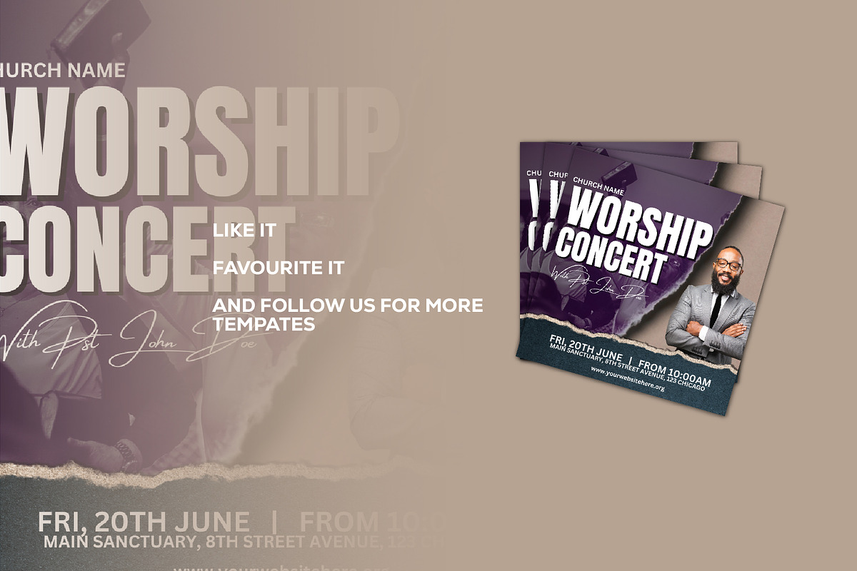 Church Flyer Canva Template, a Social Media Template by Sipi_Graphics (Photo 3 of 3)