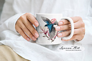 Swallows with magnolias Clipart Set, a Seasonal Illustration by Leonaa art (Thumbnail 10 of 11)