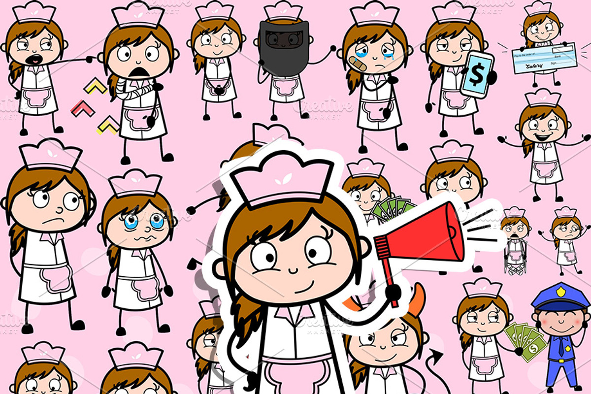 Waitress ~ Cartoon Character Set, a Food Illustration by The Toon Company (Photo 6 of 10)