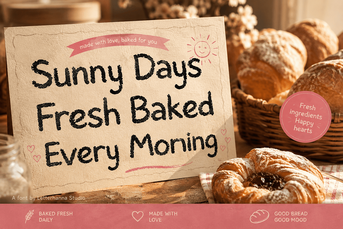 Munchee Playful Chalk Textured Font, a Handwritten Font by Letterhanna Studio (Photo 2 of 9)