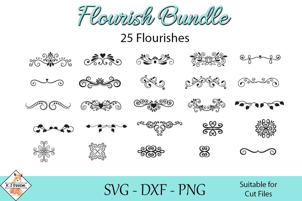 Flourish Designs SVG Bundle, an Illustration by Karen J