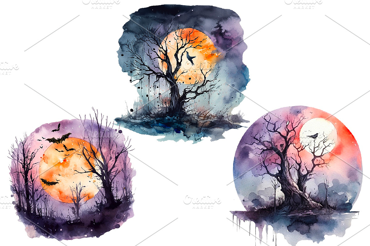 Halloween, big holiday set., an Object Illustration by AkvarelRiver (Photo 9 of 10)