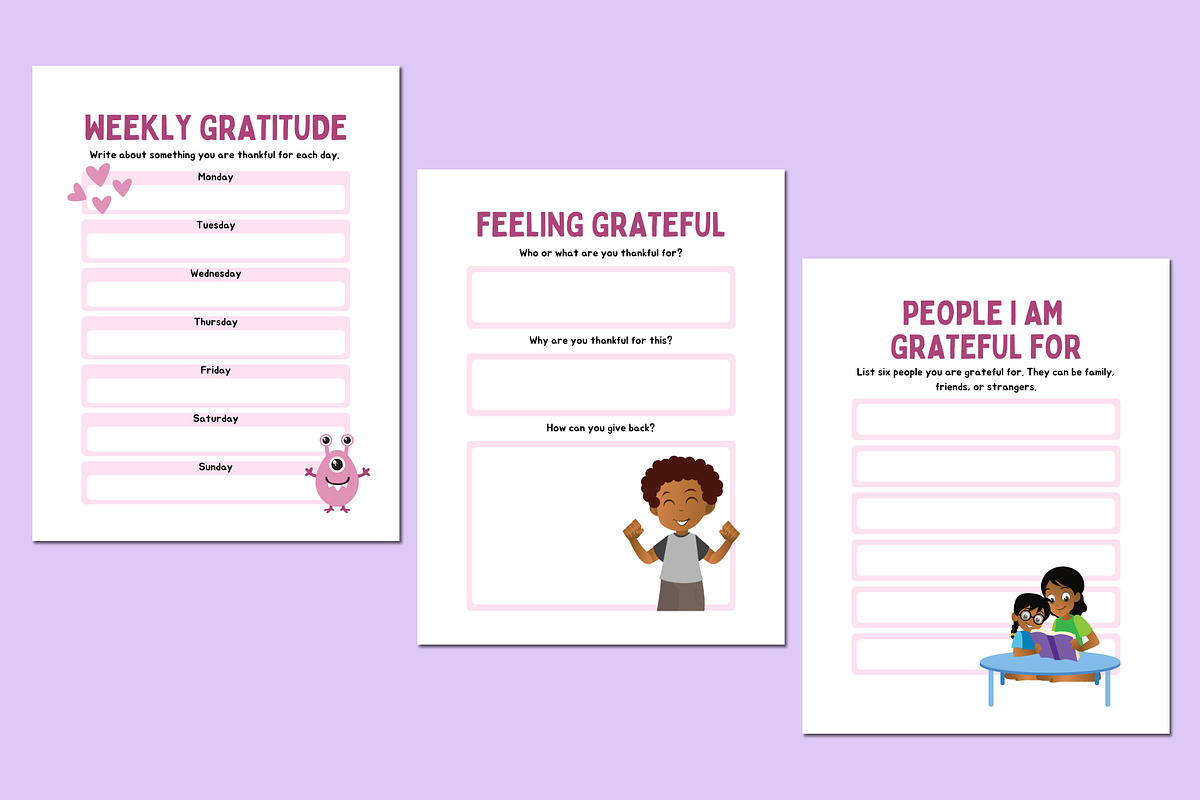Gratitude Journal For Kids Canva, a Stationery Template by Shumaya (Photo 3 of 5)