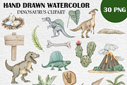 Watercolor Dinosaur Clipart, PNG, an Animal Illustration by PatternPalette (Thumbnail 2 of 3)