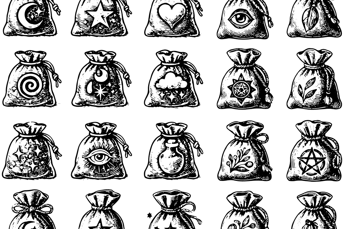 Mystical Magic Bag Symbol Set, an Object Graphic by RT Studio (Photo 3 of 4)
