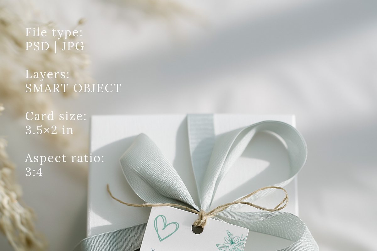 Neutral 3.5x2 Favor Tag Mockup, a Product Mockup by Serenefeeling (Photo 3 of 6)