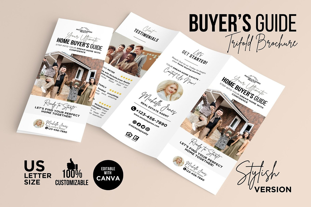 Home Buyer's Guide Trifold Brochure, a Brochure Template by CreativeVinesStore (Photo 1 of 6)