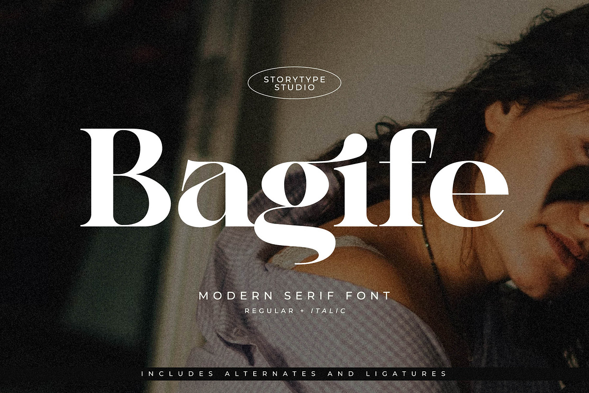 Bagife Modern Serif Font, a Serif Font by Storytype Studio (Photo 1 of 15)