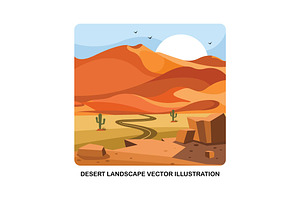 Desert Landscape Vector Illustration