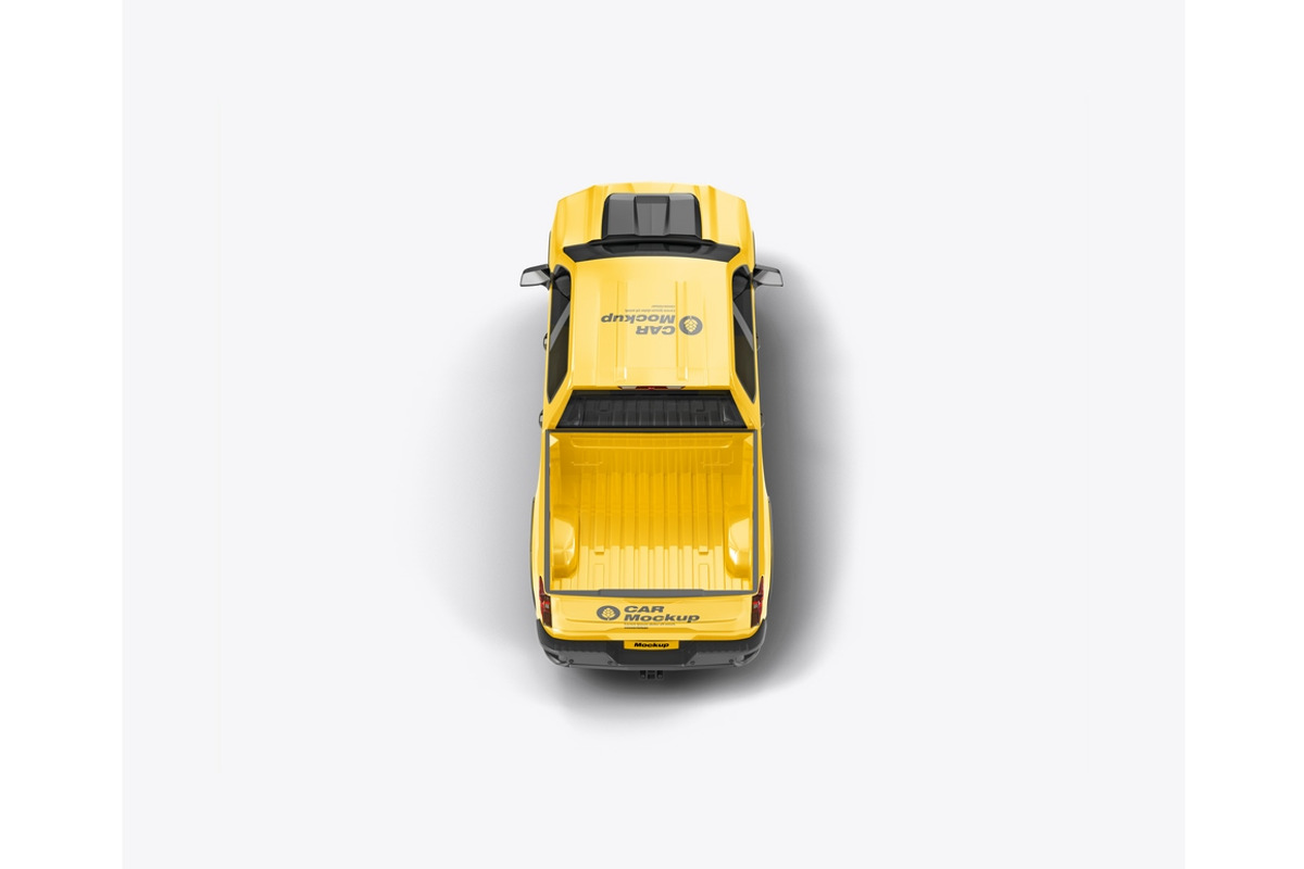 Pickup Truck Mockup, a Product Mockup by OneVectorStock (Photo 4 of 16)
