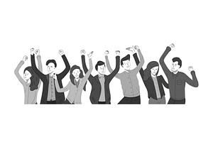 Group celebration of happy team, a Person Illustration by Yayasya