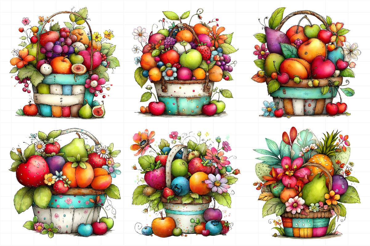Summer Fruit Basket Clipart, an Illustration by Daily.Designs (Photo 4 of 8)
