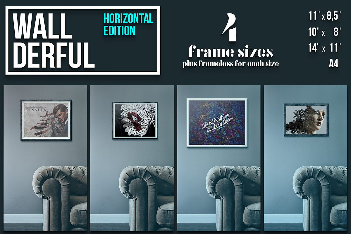 Wallderful - Horizontal Mockups, a Product Mockup by Madebyvadim (Photo 5 of 5)