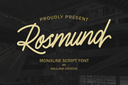 Rosmund Monoline Script Font, a Script Font by Maulana Creative (Thumbnail 1 of 7)